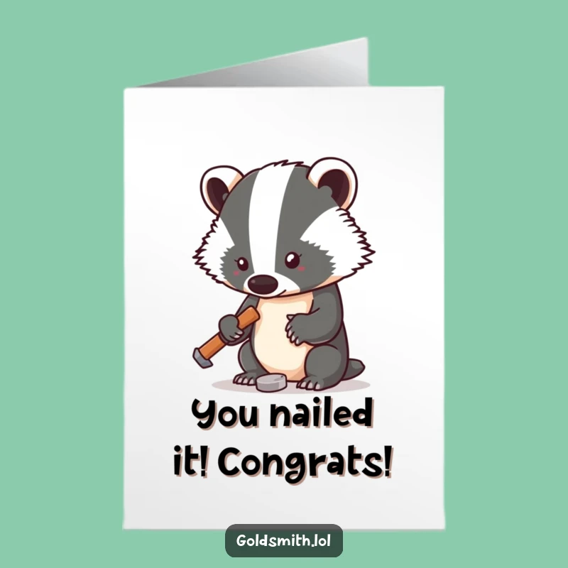 Free Printable Badger Congrats Card - Funny Downloadable DIY Congratulations