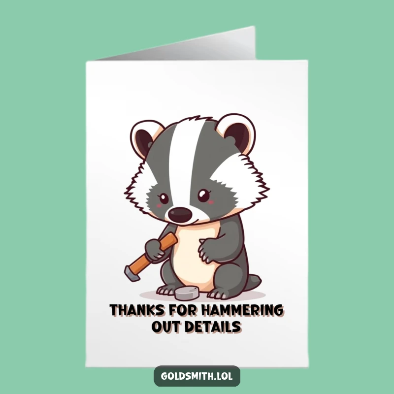 Free Printable Badger Thank You Card - Funny Downloadable DIY Gift