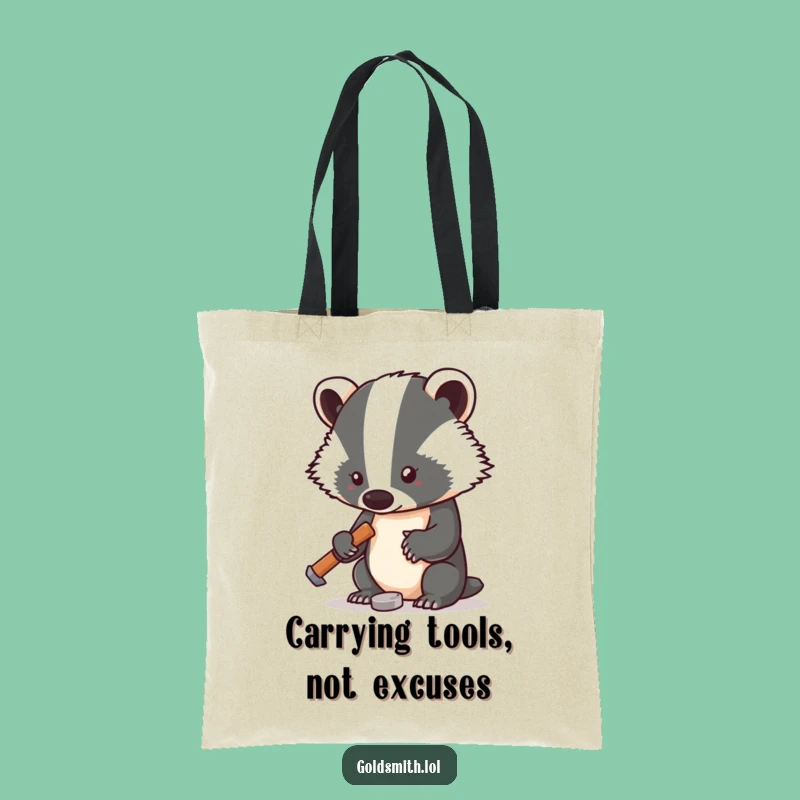 Funny Badger Tote Bag - Tiny Hammer Artisan's Essential Carry-All