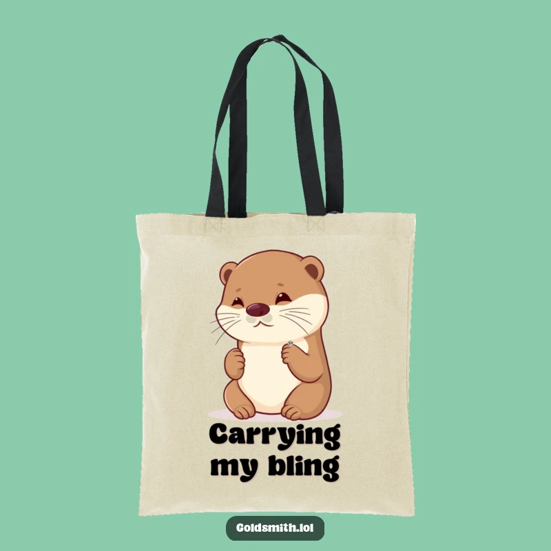 Funny Otter Accessory Tote Bag - Carrying Your Sparkle
